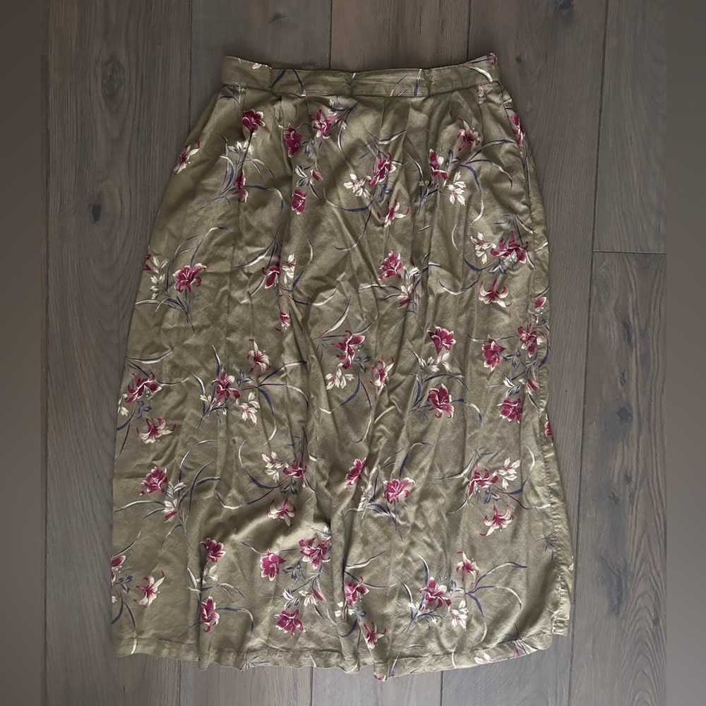 Sag Harbor Floral brown skirt
